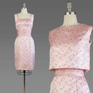 True Vintage 1960s Custom Made Party Dress Three Piece Set OOAK
